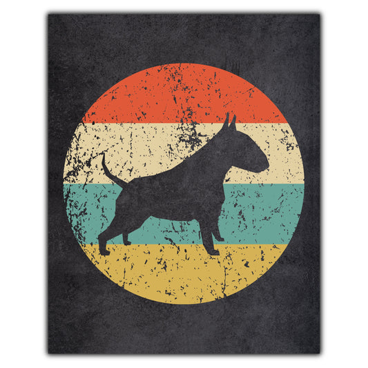 Bull Terrier Dog Icon Retro 8"x10" Wall Art Print