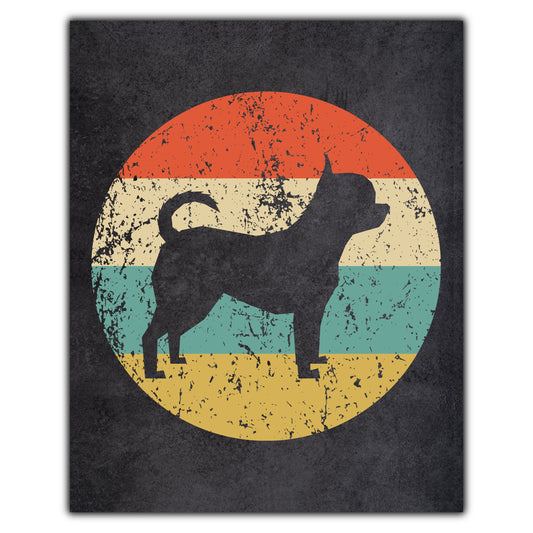 Chihuahua Dog Icon Retro 8"x10" Wall Art Print