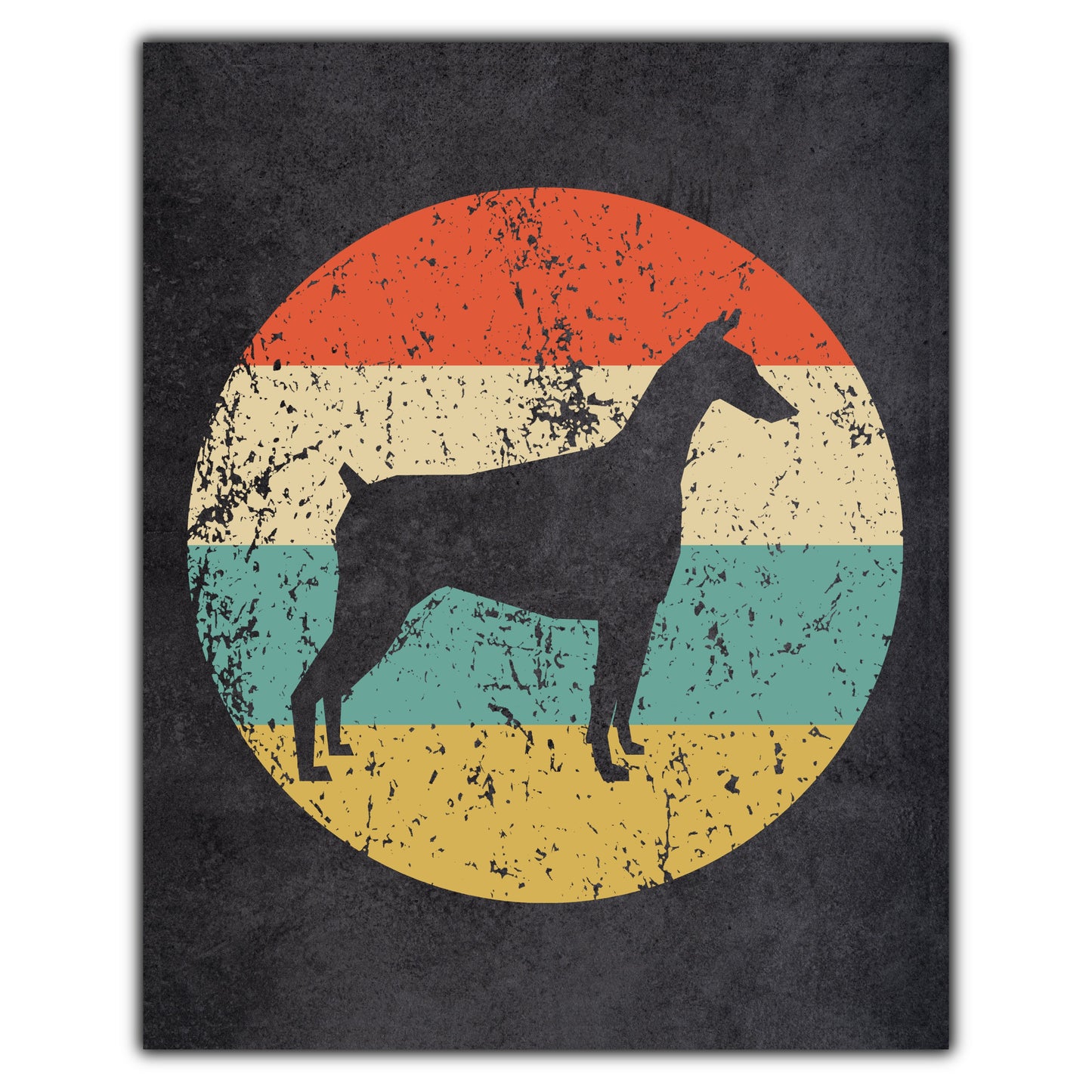 Doberman Dog Icon Retro 8"x10" Wall Art Print