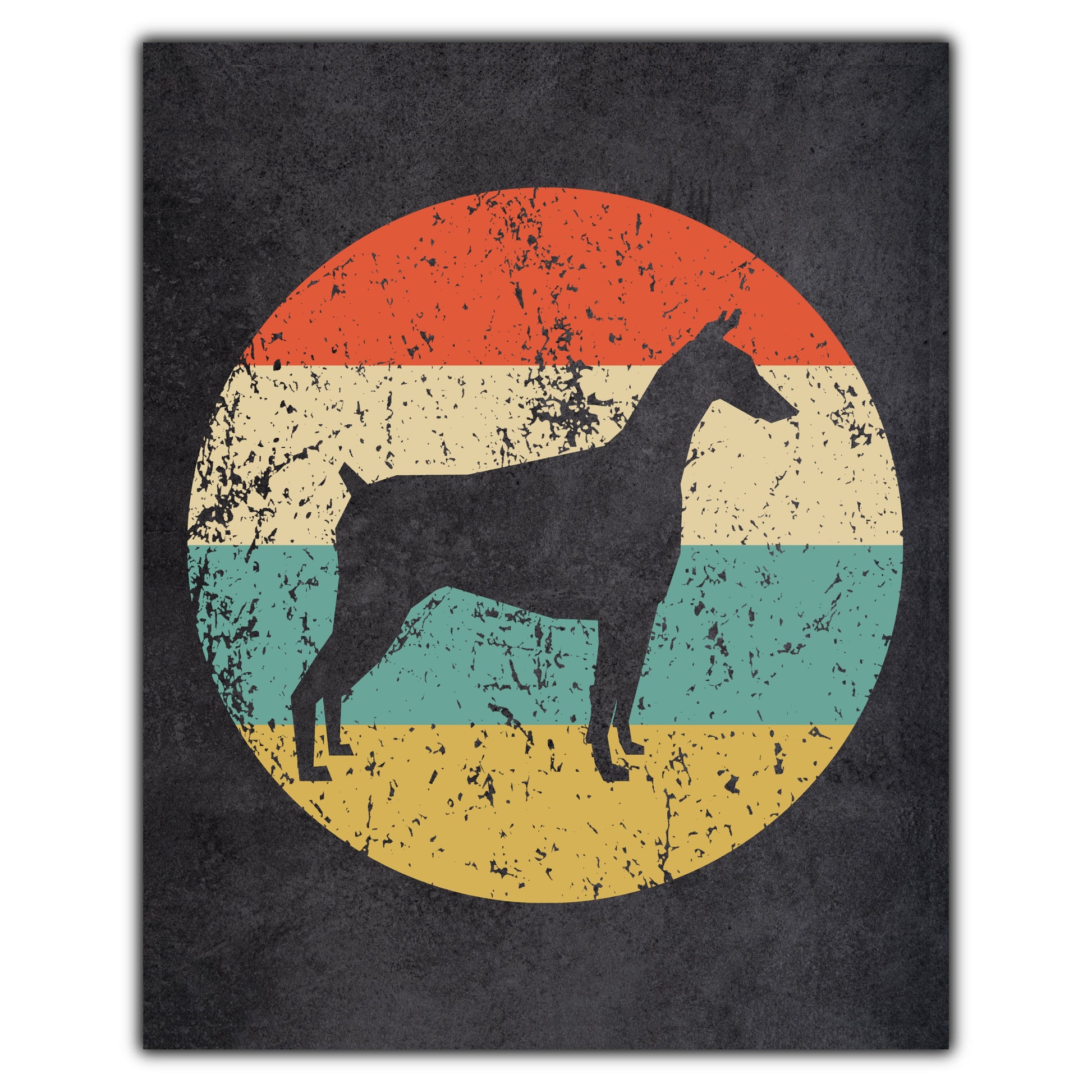 Doberman Dog Icon Retro 8"x10" Wall Art Print