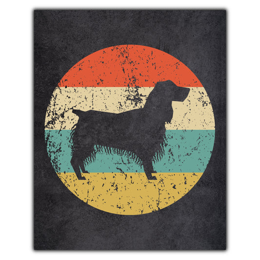 English Springer Spaniel Dog Icon Retro 8"x10" Wall Art Print
