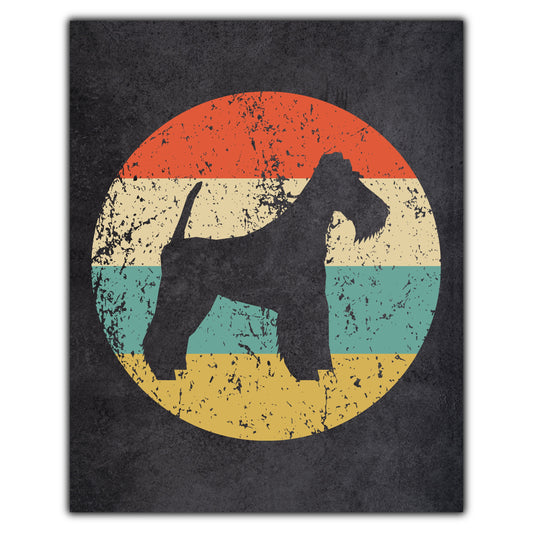 Fox Terrier Dog Icon Retro 8"x10" Wall Art Print