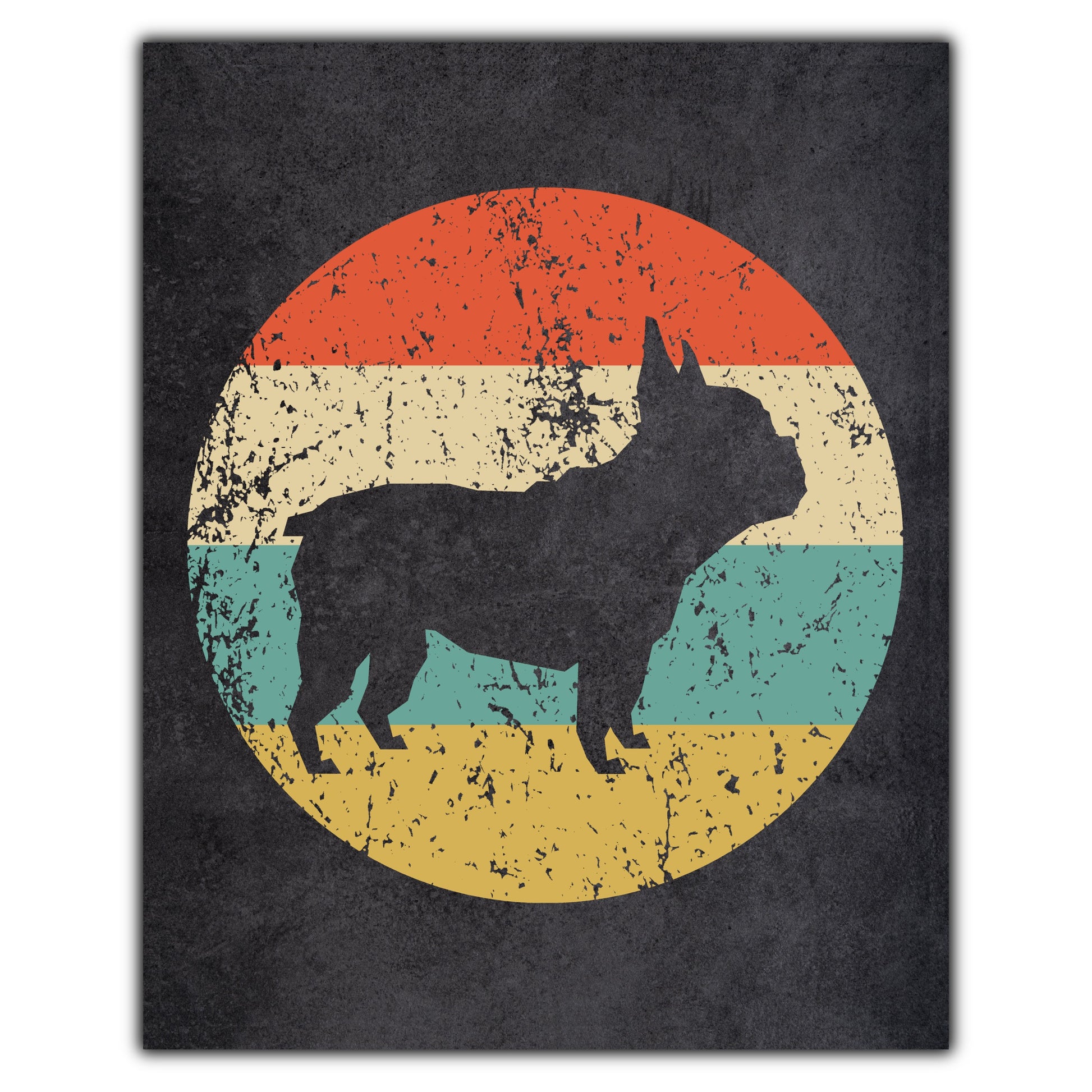 French Bulldog Icon Retro 8"x10" Wall Art Print