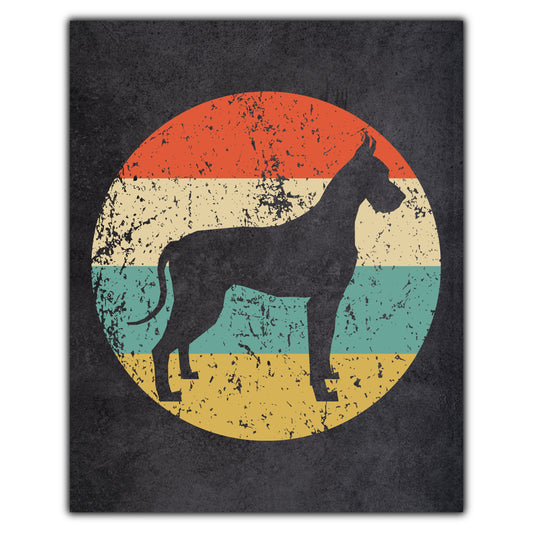 Great Dane Dog Icon Retro 8"x10" Wall Art Print