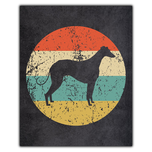 Greyhound Dog Icon Retro 8"x10" Wall Art Print