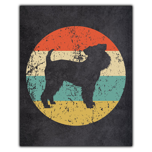 Brussels Griffon Dog Icon Retro 8"x10" Wall Art Print