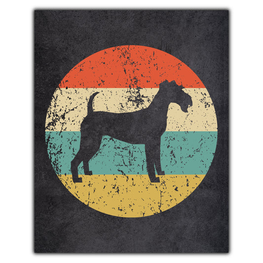 Irish Terrier Dog Icon Retro 8"x10" Wall Art Print