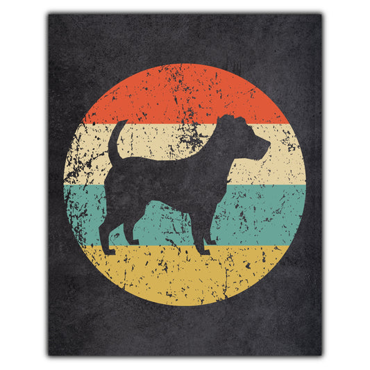 Jack Russell Terrier Dog Icon Retro 8"x10" Wall Art Print
