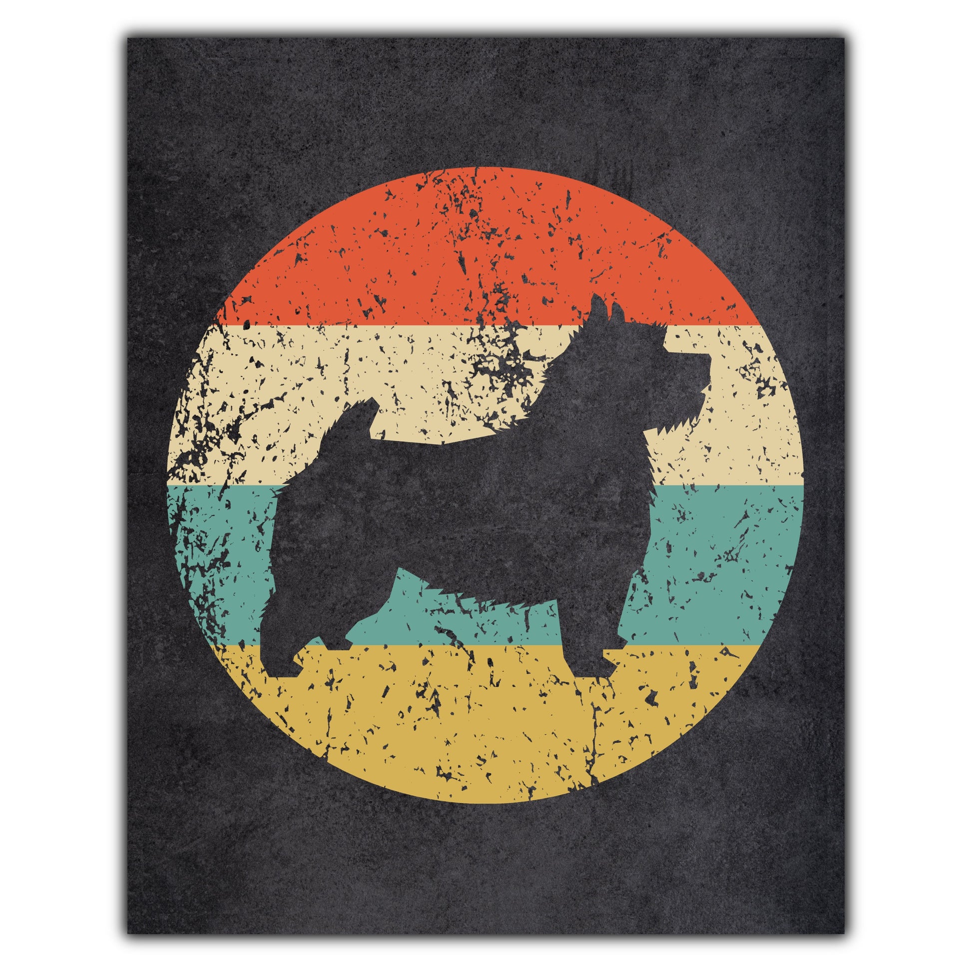 Norwich Terrier Dog Icon Retro 8"x10" Wall Art Print