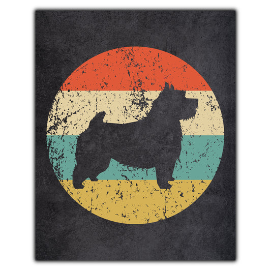 Norwich Terrier Dog Icon Retro 8"x10" Wall Art Print