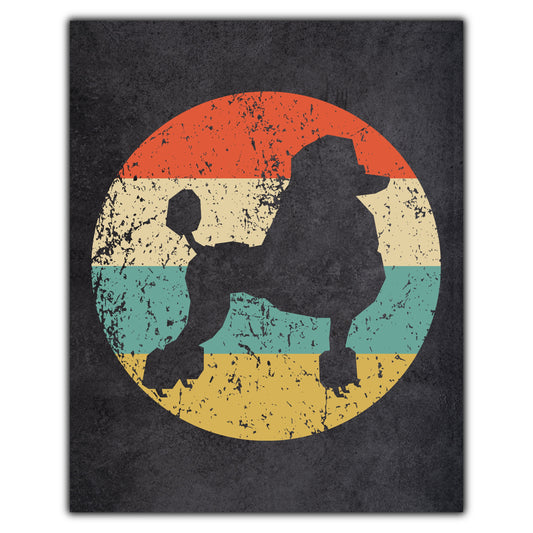 Poodle Dog Icon Retro 8"x10" Wall Art Print