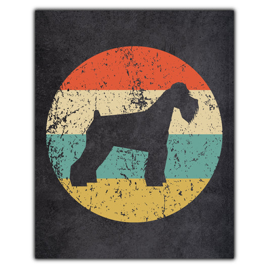Schnauzer Dog Icon Retro 8"x10" Wall Art Print