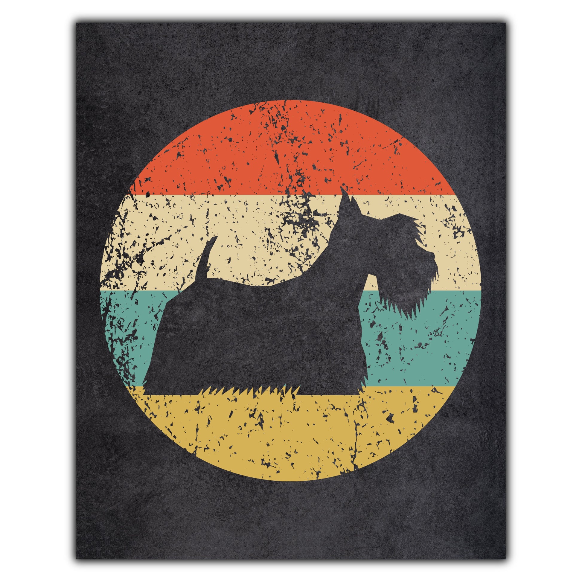 Scottish Terrier Scottie Dog Icon Retro 8"x10" Wall Art Print