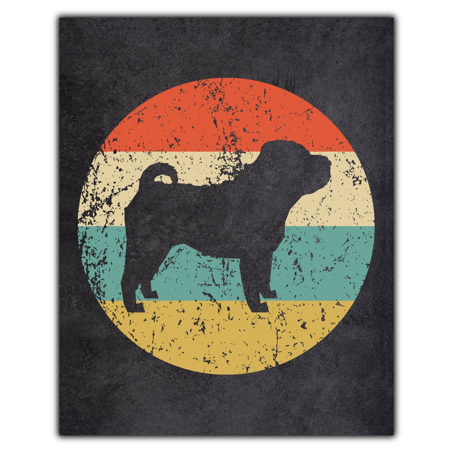 Shar Pei Dog Icon Retro 8"x10" Wall Art Print