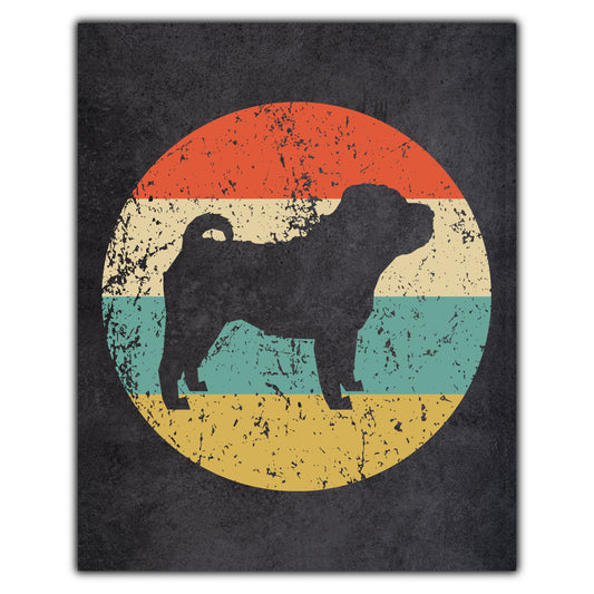 Shar Pei Dog Icon Retro 8"x10" Wall Art Print