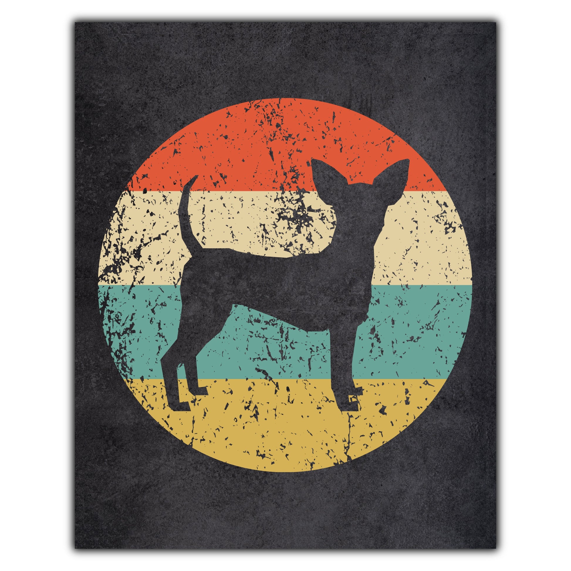 Toy Fox Terrier Dog Icon Retro 8"x10" Wall Art Print
