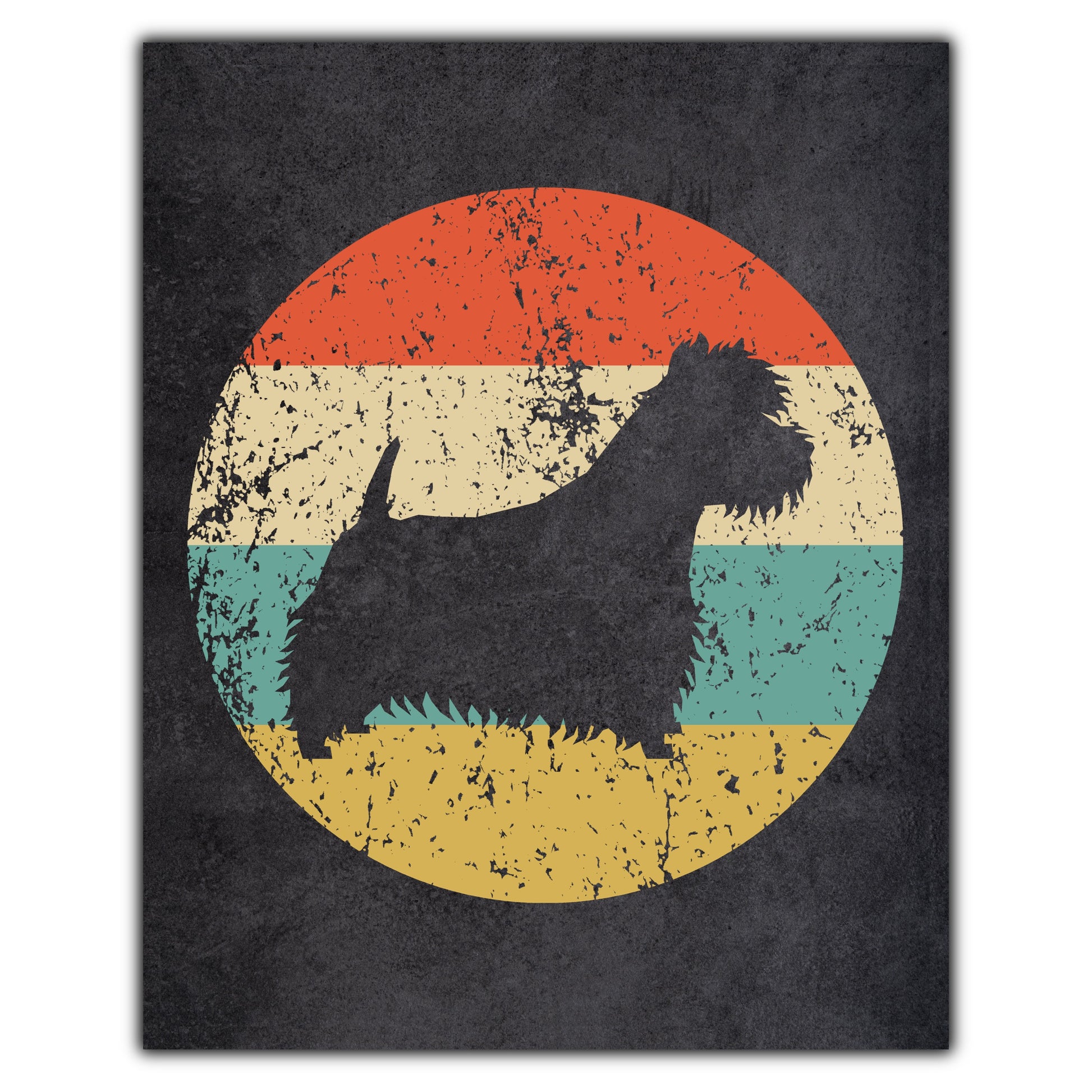 Westie West Highland White Terrier Dog Icon Retro 8"x10" Wall Art Print
