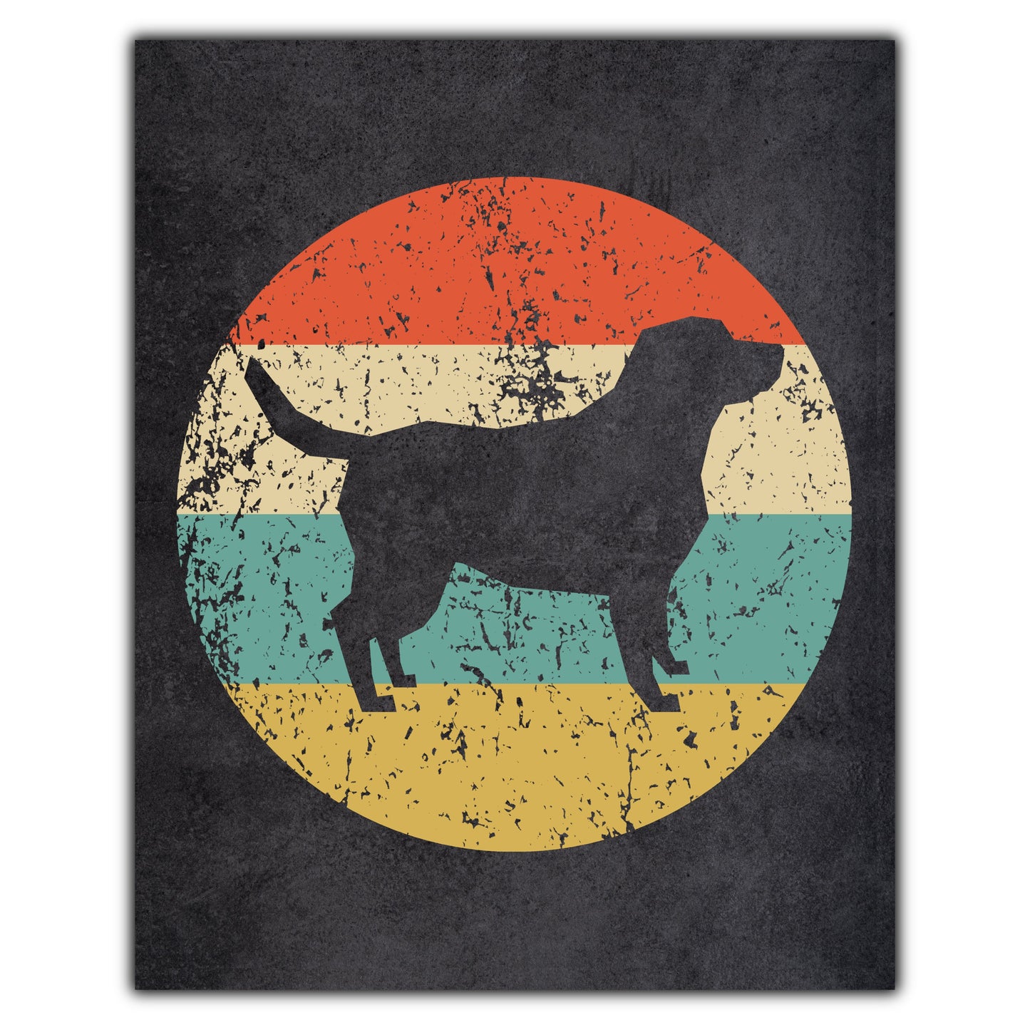 Labrador Retriever Dog Icon Retro 8"x10" Wall Art Print
