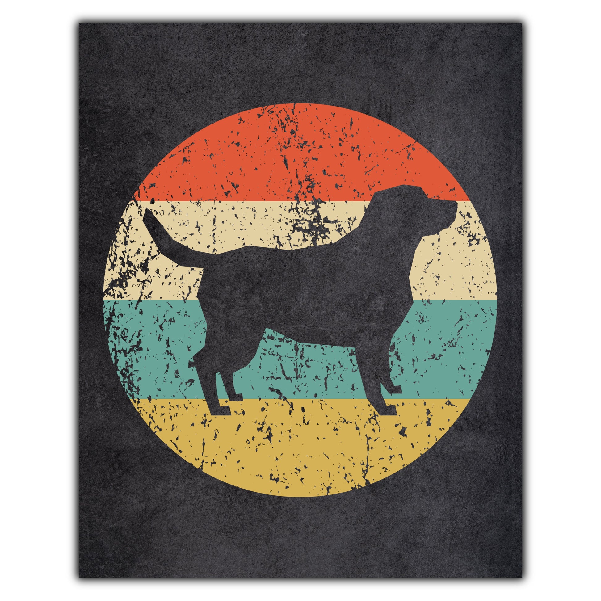 Labrador Retriever Dog Icon Retro 8"x10" Wall Art Print
