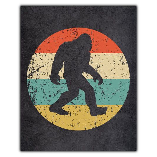 Bigfoot Sasquatch Icon Retro 8"x10" Wall Art Print
