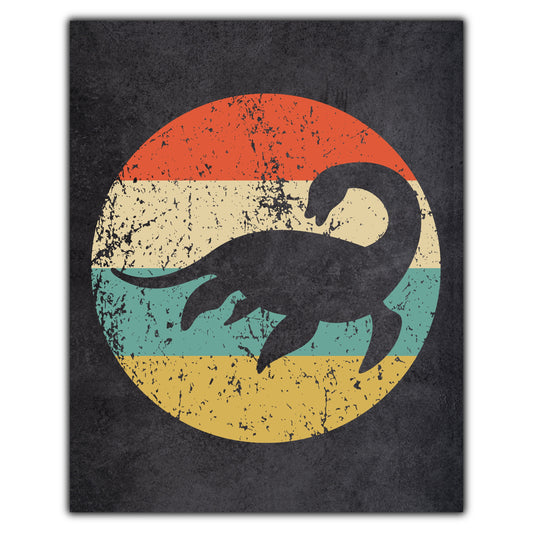 Loch Ness Monster Icon Retro 8"x10" Wall Art Print