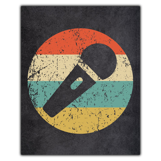 Microphone Singer Music Icon Retro 8"x10" Wall Art Print