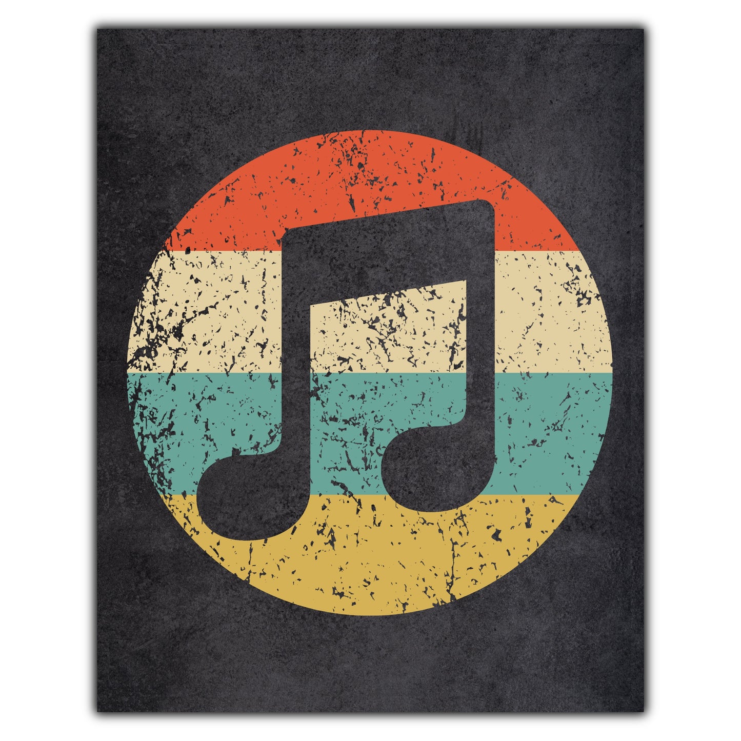 Music Notes Musician Icon Retro 8"x10" Wall Art Print