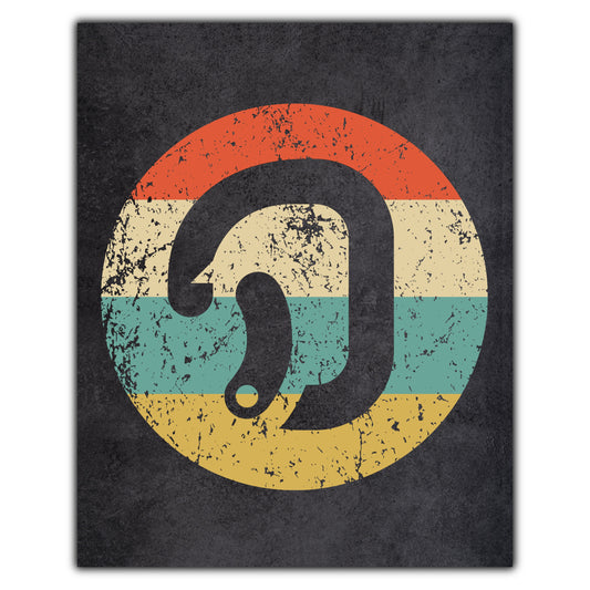 Carabiner Rock Climbing Icon Retro 8"x10" Wall Art Print