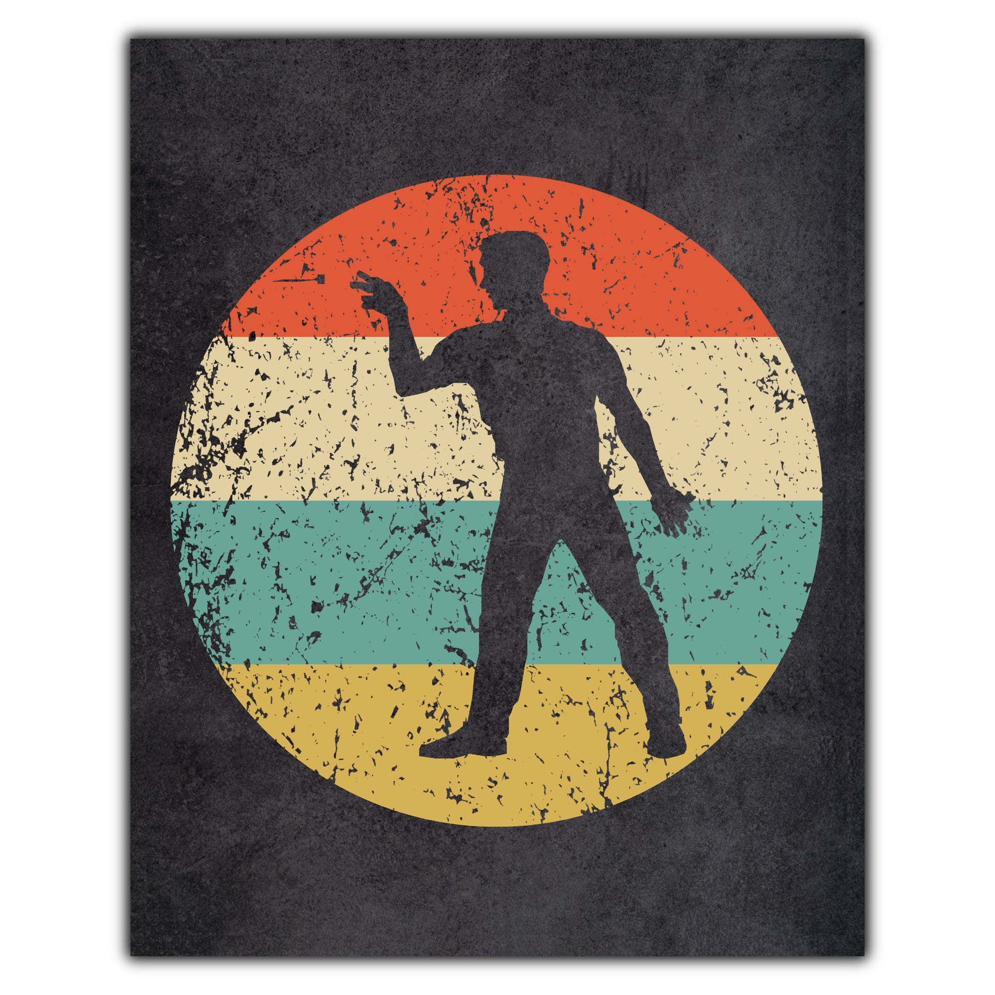 Darts Player Icon Retro 8"x10" Wall Art Print