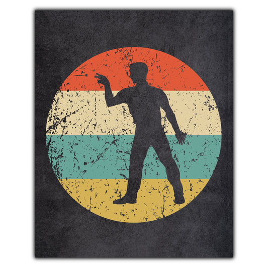 Darts Player Icon Retro 8"x10" Wall Art Print