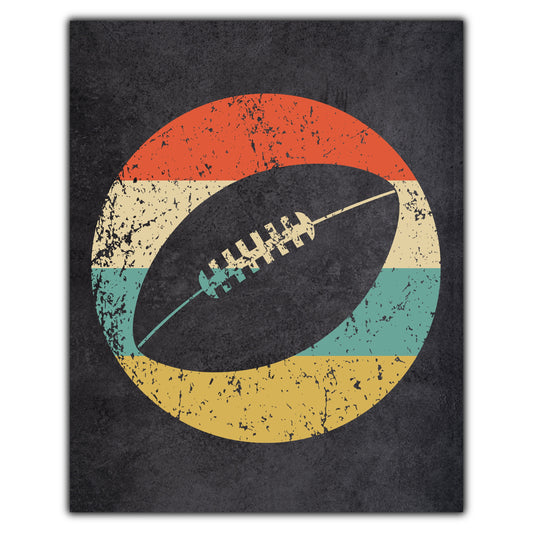 Football Sports Icon Retro 8"x10" Wall Art Print