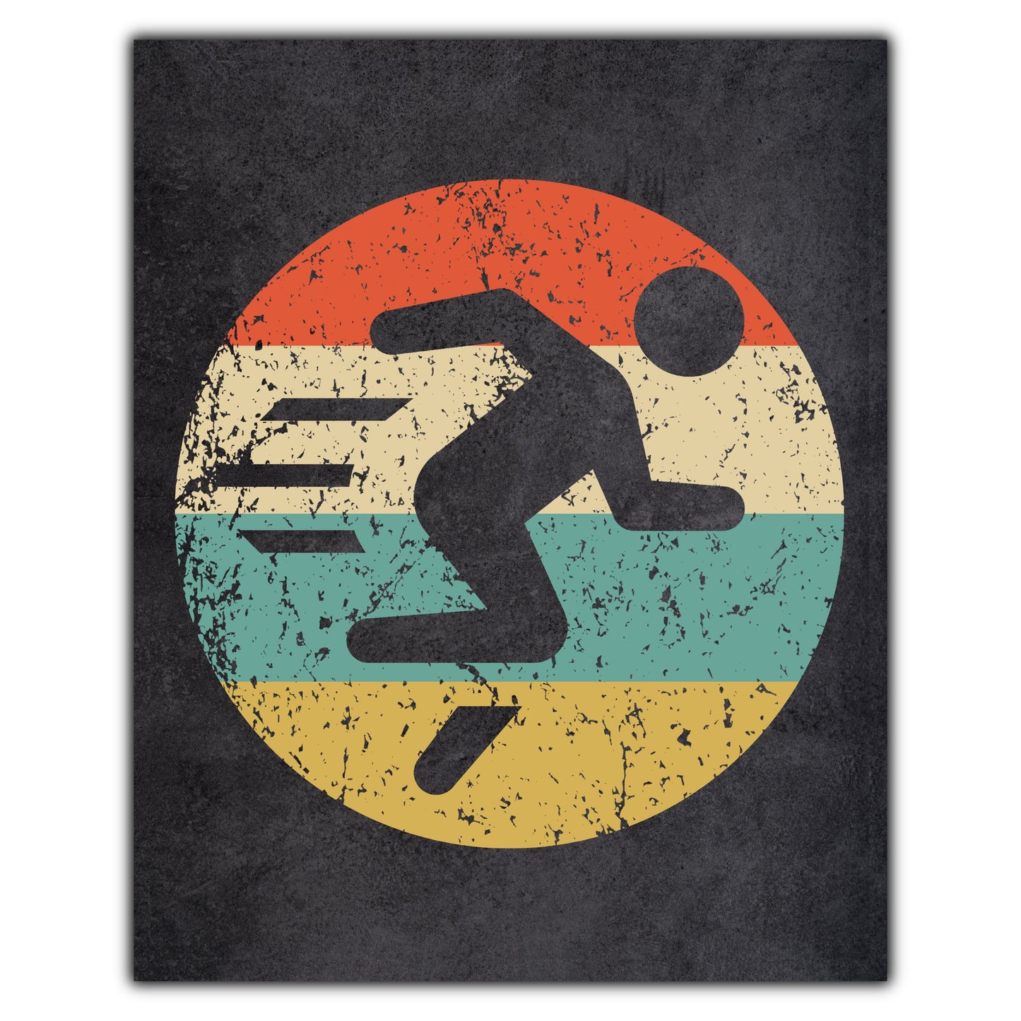 Runner Running Sports Icon Retro 8"x10" Wall Art Print