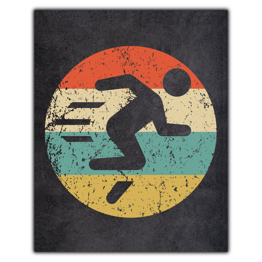 Runner Running Sports Icon Retro 8"x10" Wall Art Print