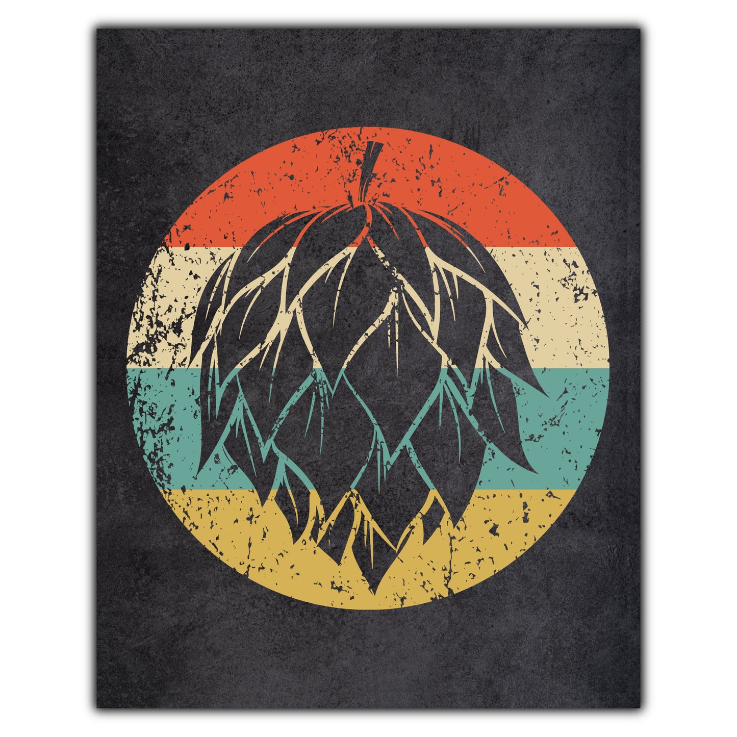 Craft Beer Hops Icon Retro 8"x10" Wall Art Print