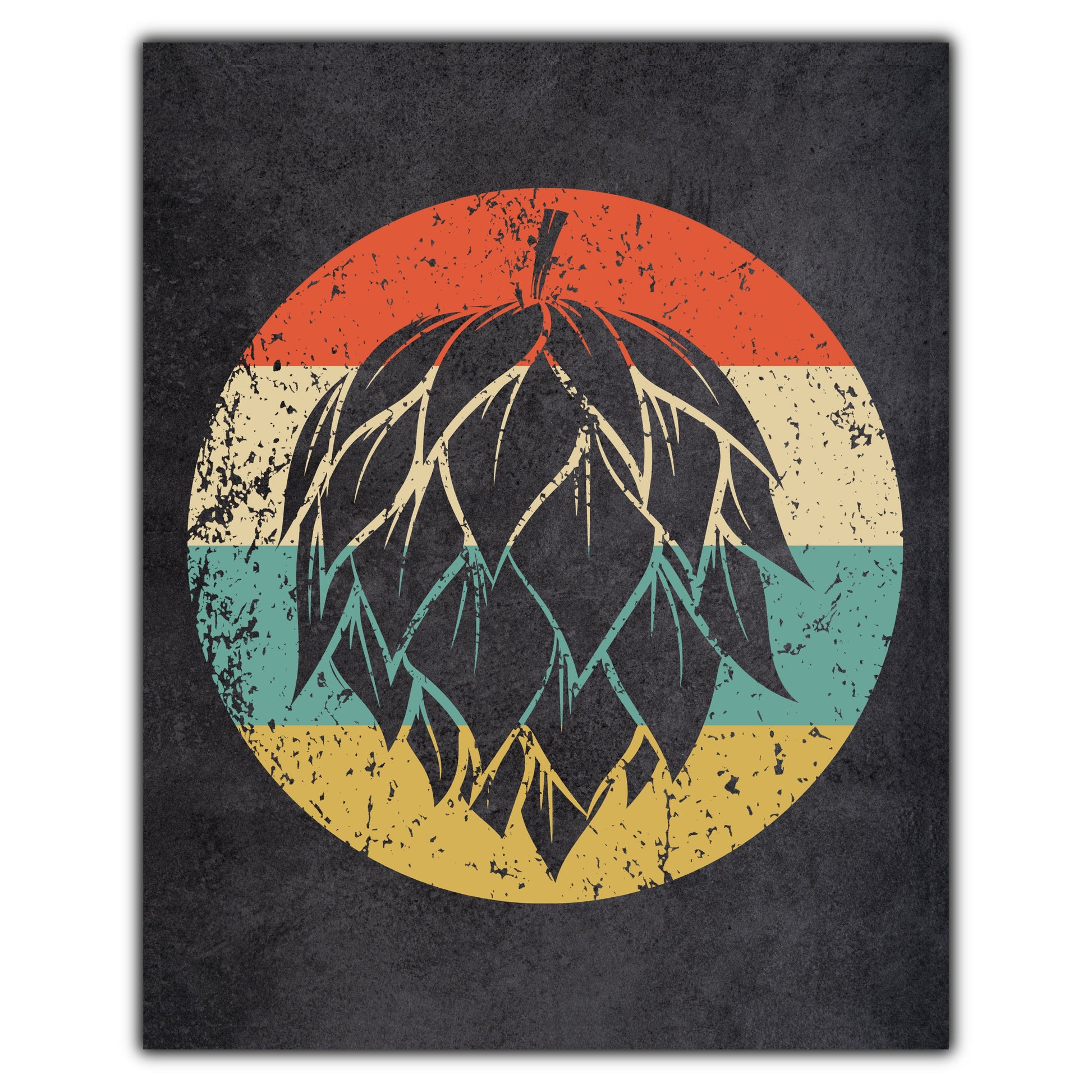 Craft Beer Hops Icon Retro 8"x10" Wall Art Print