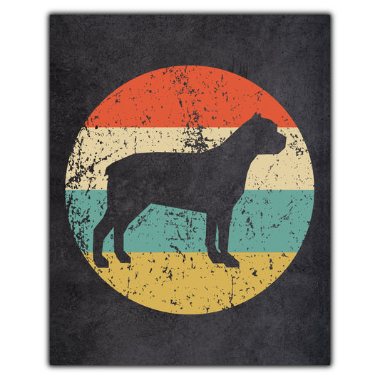 Cane Corso Dog Icon Retro 8"x10" Wall Art Print