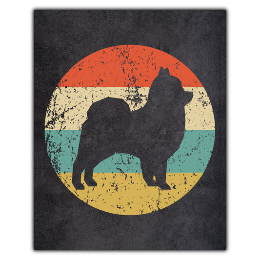 Pomeranian Dog Icon Retro 8"x10" Wall Art Print