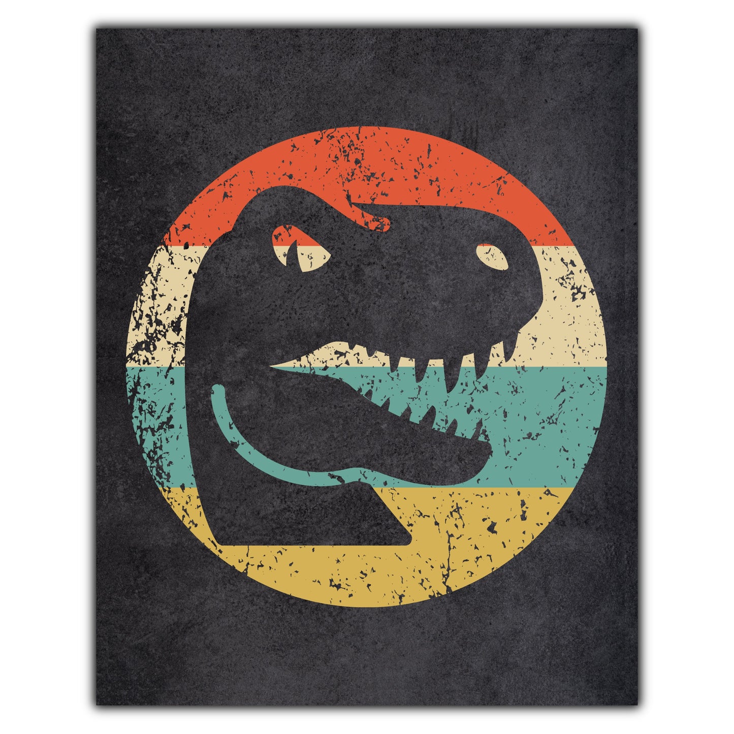 Tyrannosaurus Rex T Rex Dinosaur Icon Retro 8"x10" Wall Art Print