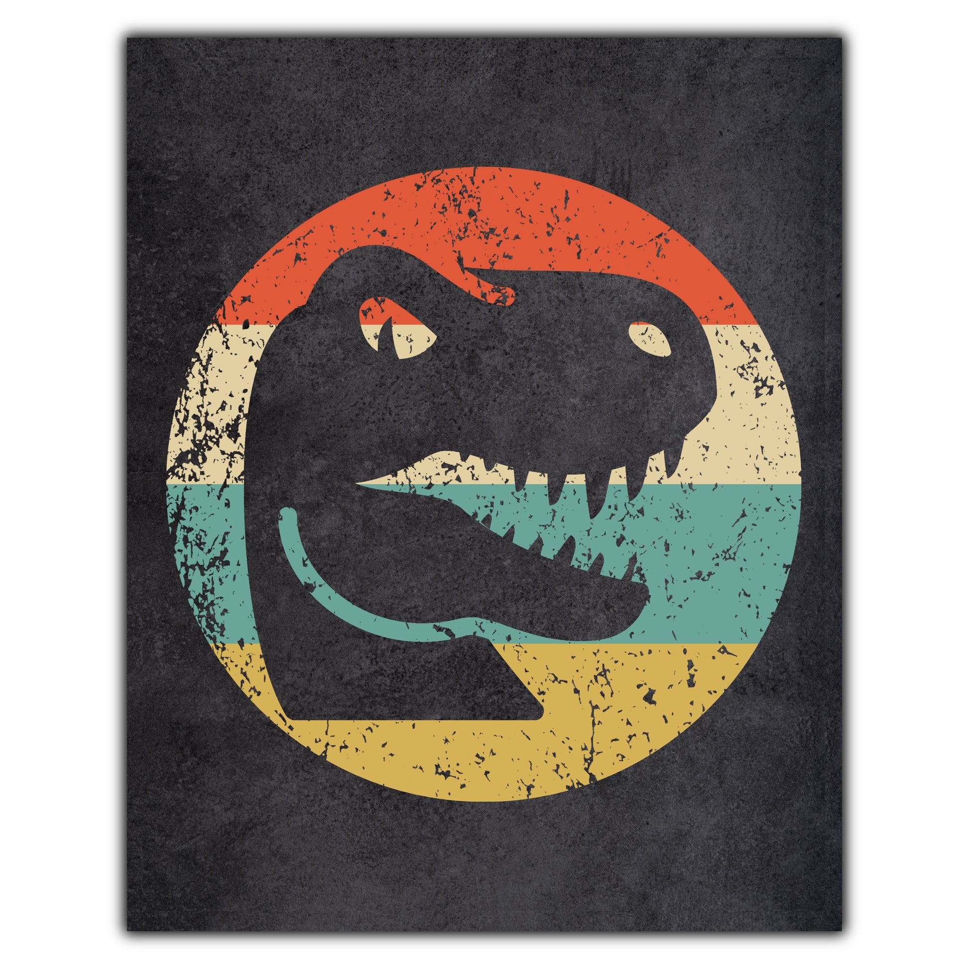 Tyrannosaurus Rex T Rex Dinosaur Icon Retro 8"x10" Wall Art Print