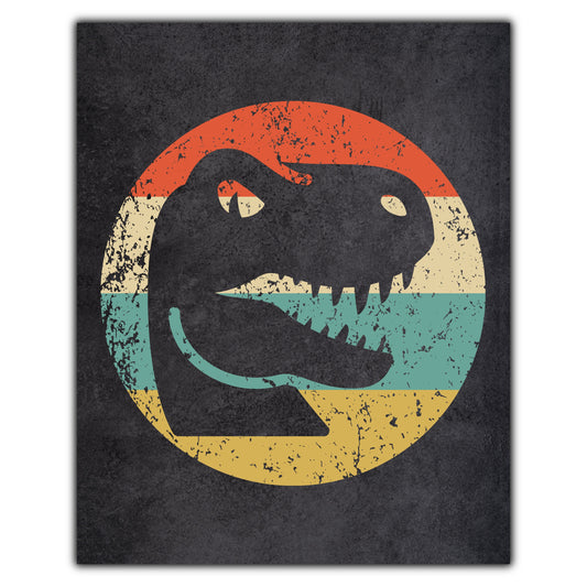 Tyrannosaurus Rex T Rex Dinosaur Icon Retro 8"x10" Wall Art Print
