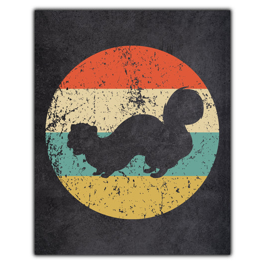 Ferret Animal Icon Retro 8"x10" Wall Art Print