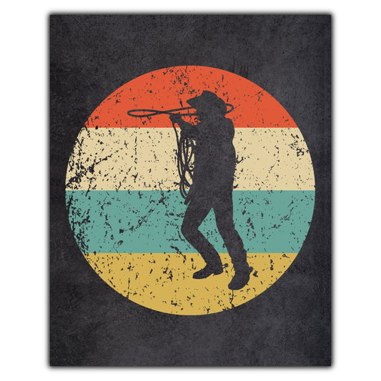 Cowboy Wild West Icon Retro 8"x10" Wall Art Print