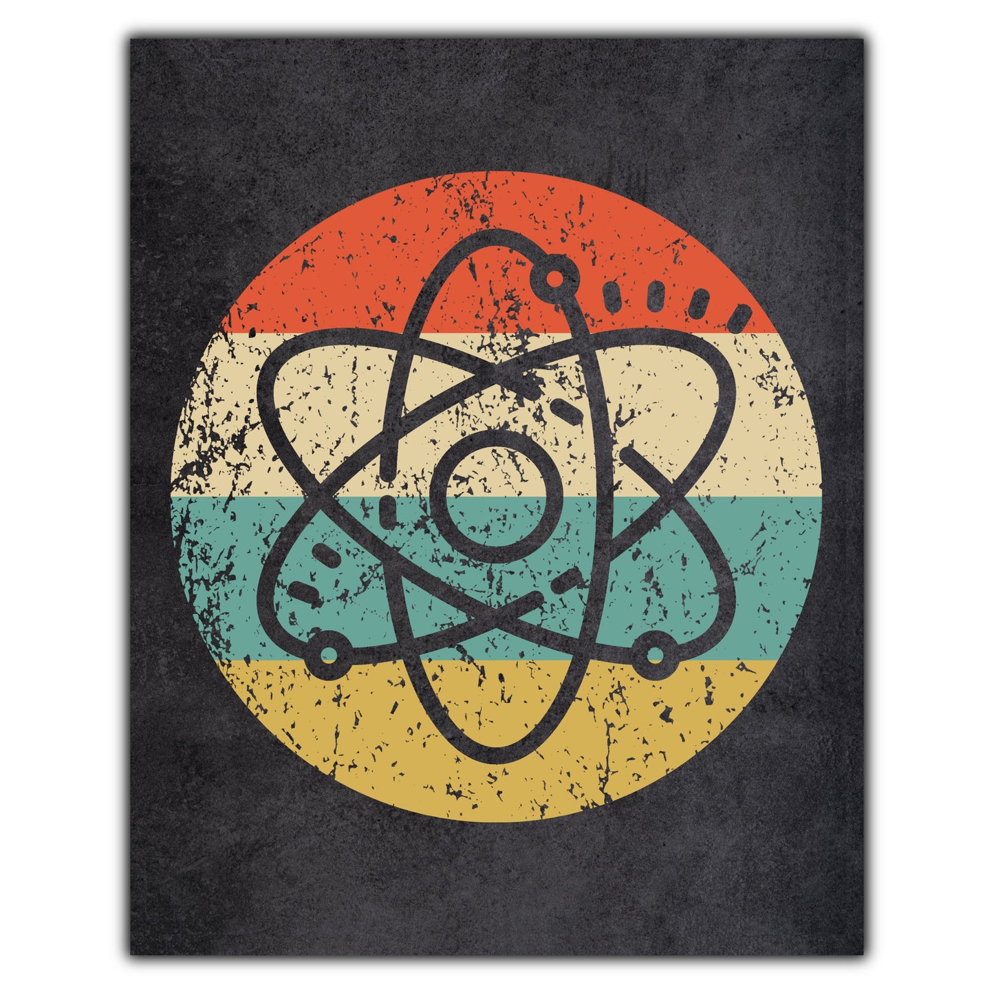Atom Science Icon Retro 8"x10" Wall Art Print