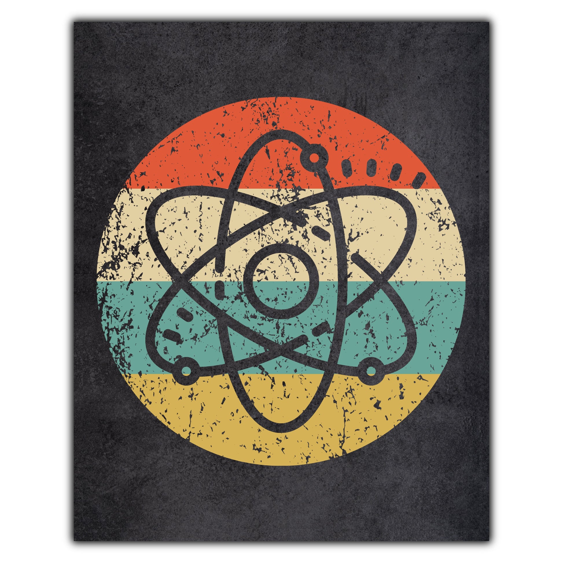 Atom Science Icon Retro 8"x10" Wall Art Print