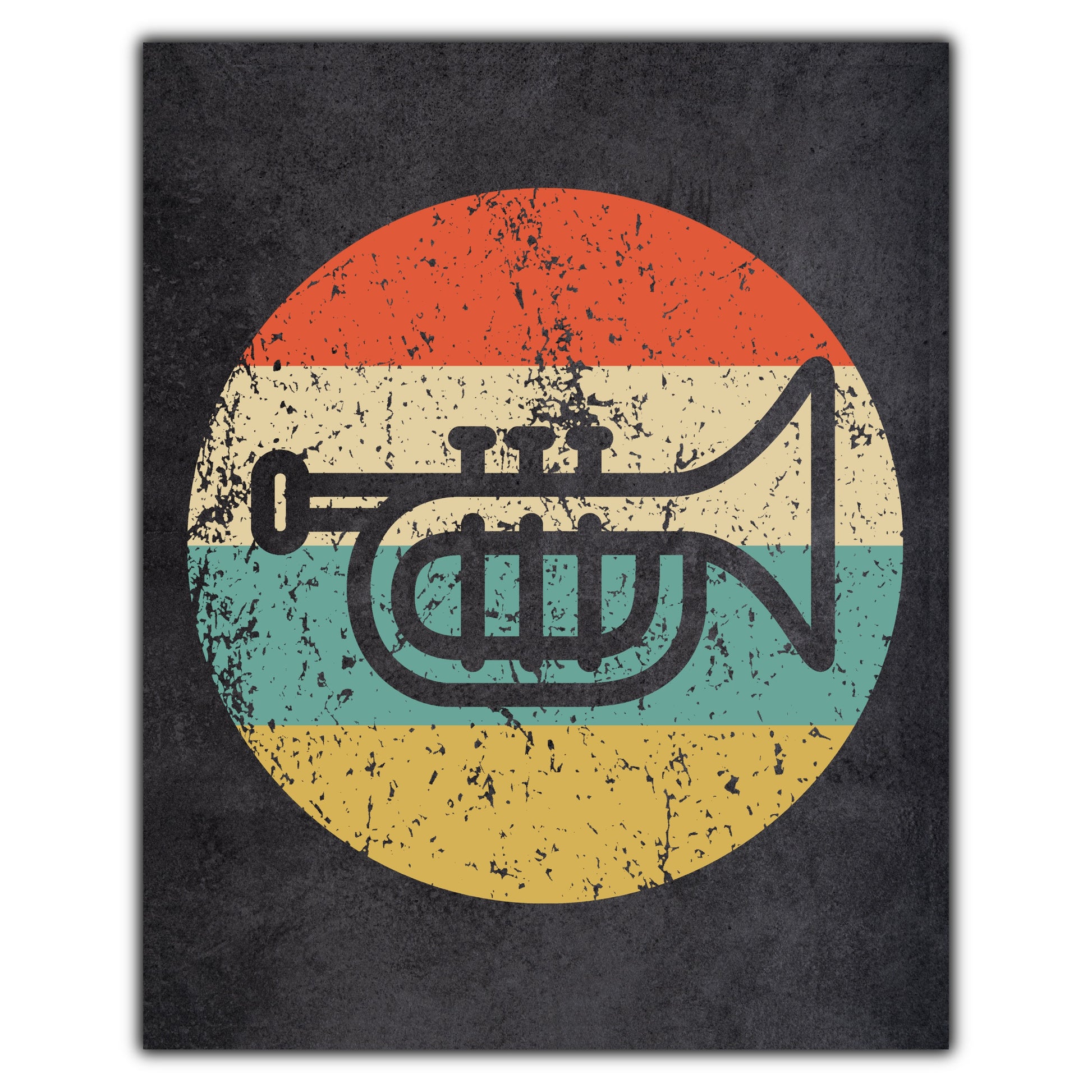 Trumpet Music Icon Retro 8"x10" Wall Art Print