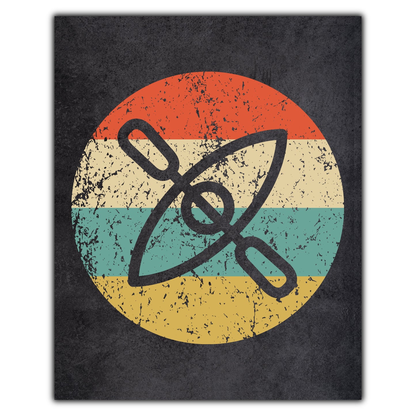 Kayak Icon Retro 8"x10" Wall Art Print