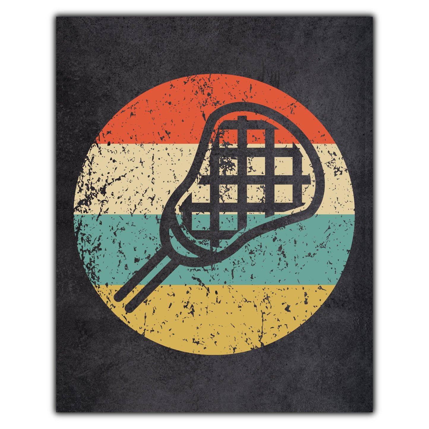 Lacrosse Stick Sports Icon Retro 8"x10" Wall Art Print
