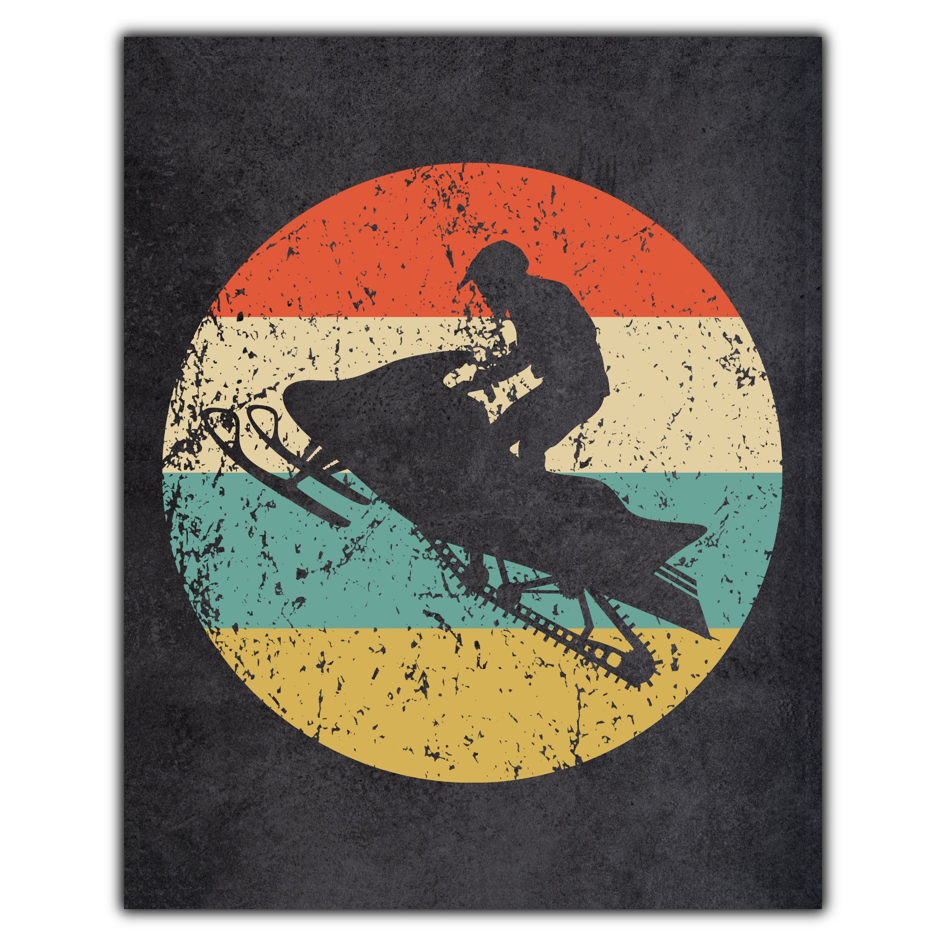 Snowmobiling Snowmobile Sports Icon Retro 8"x10" Wall Art Print