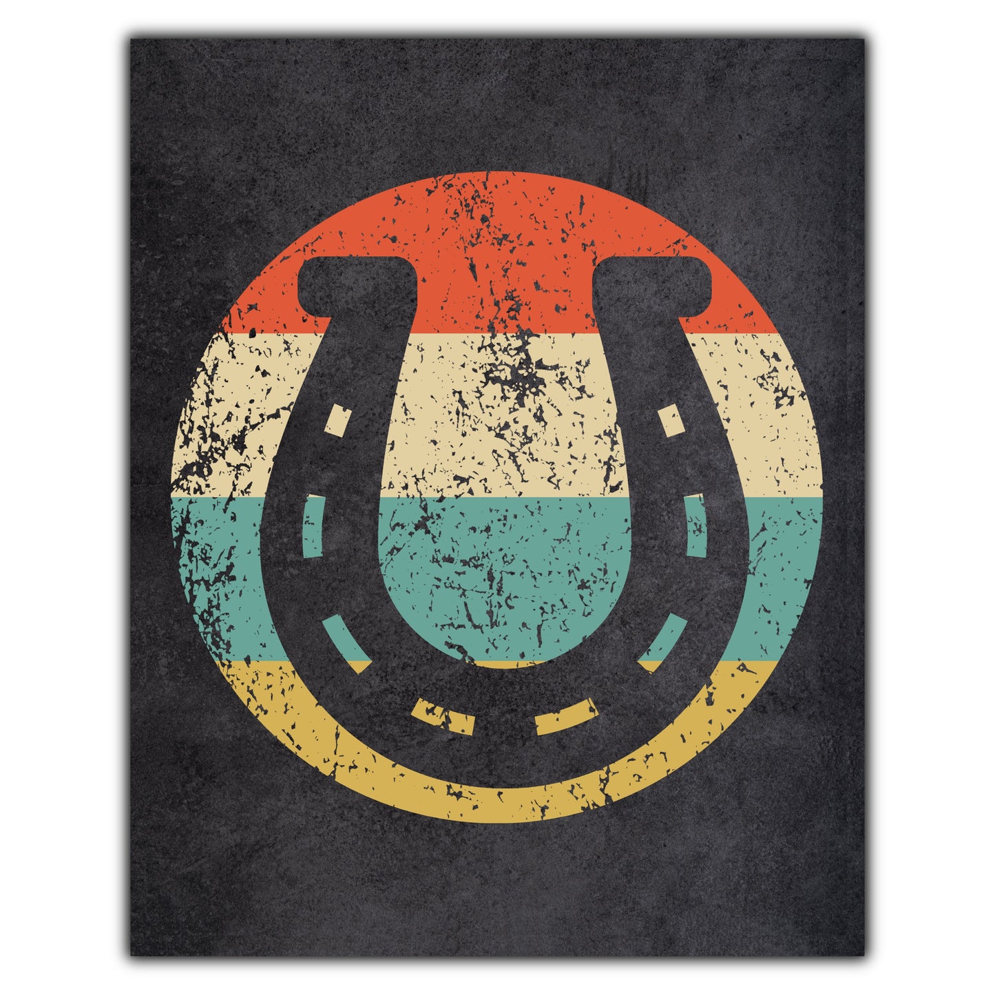 Horseshoes Icon Retro 8"x10" Wall Art Print