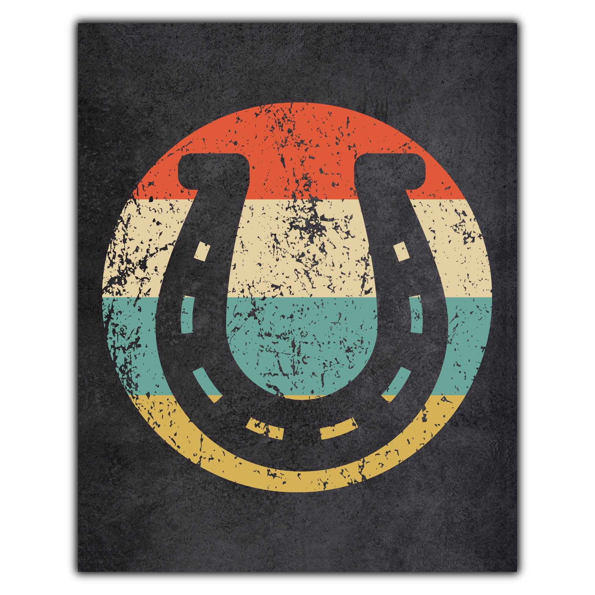 Horseshoes Icon Retro 8"x10" Wall Art Print